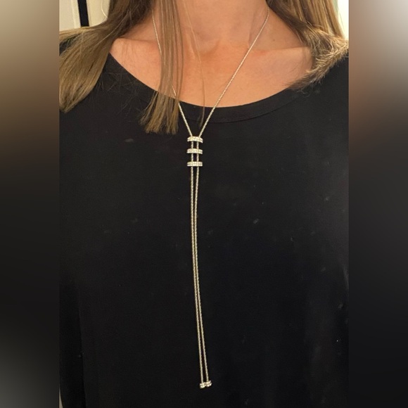 INC silver-tone pavé sliding bead necklace - Picture 4 of 11